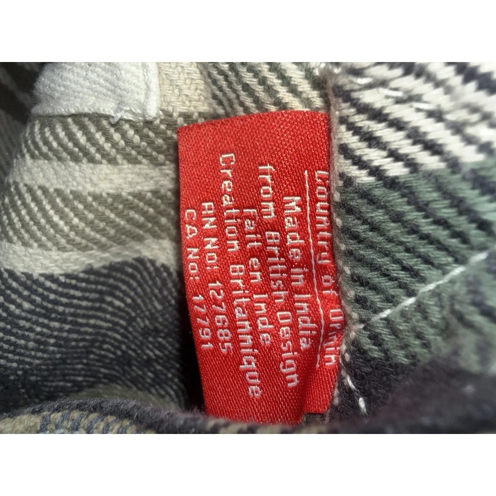 Superdry Checked Plaid Shacket Thick Flannel Blue‎ Beige Size XS MISSING HOOD